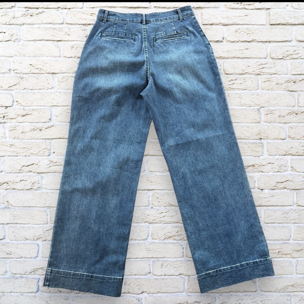 NWT Bagatelle Collection Wide Leg Tailored High Rise Denim Blue Jeans 28 - Picture 2 of 5